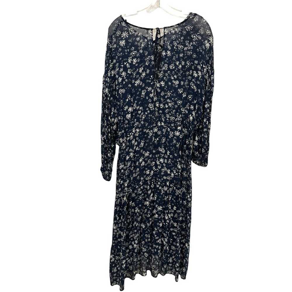 Womens Free People Blue Daisy Sheer Tiered V-neck… - image 2