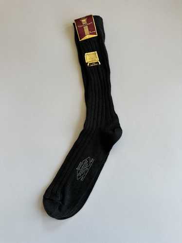 1970s Charcoal Ribbed Deadstock Socks - image 1