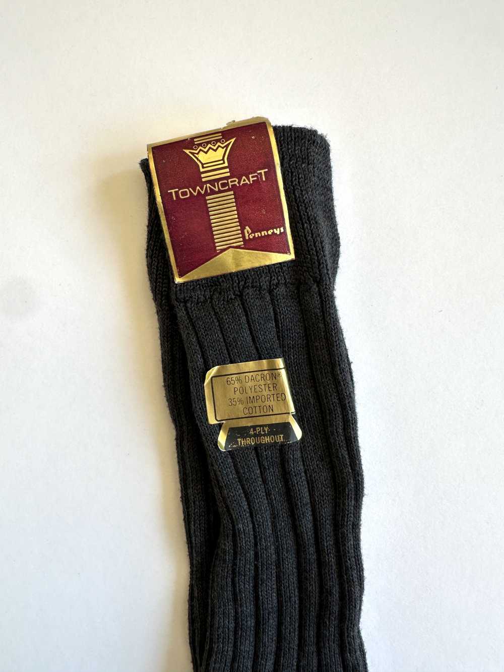 1970s Charcoal Ribbed Deadstock Socks - image 2