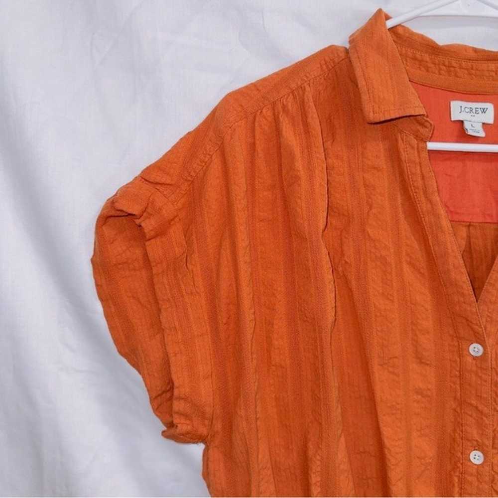 J. Crew L9743 Burnt Orange Button Front Shirt Dre… - image 2