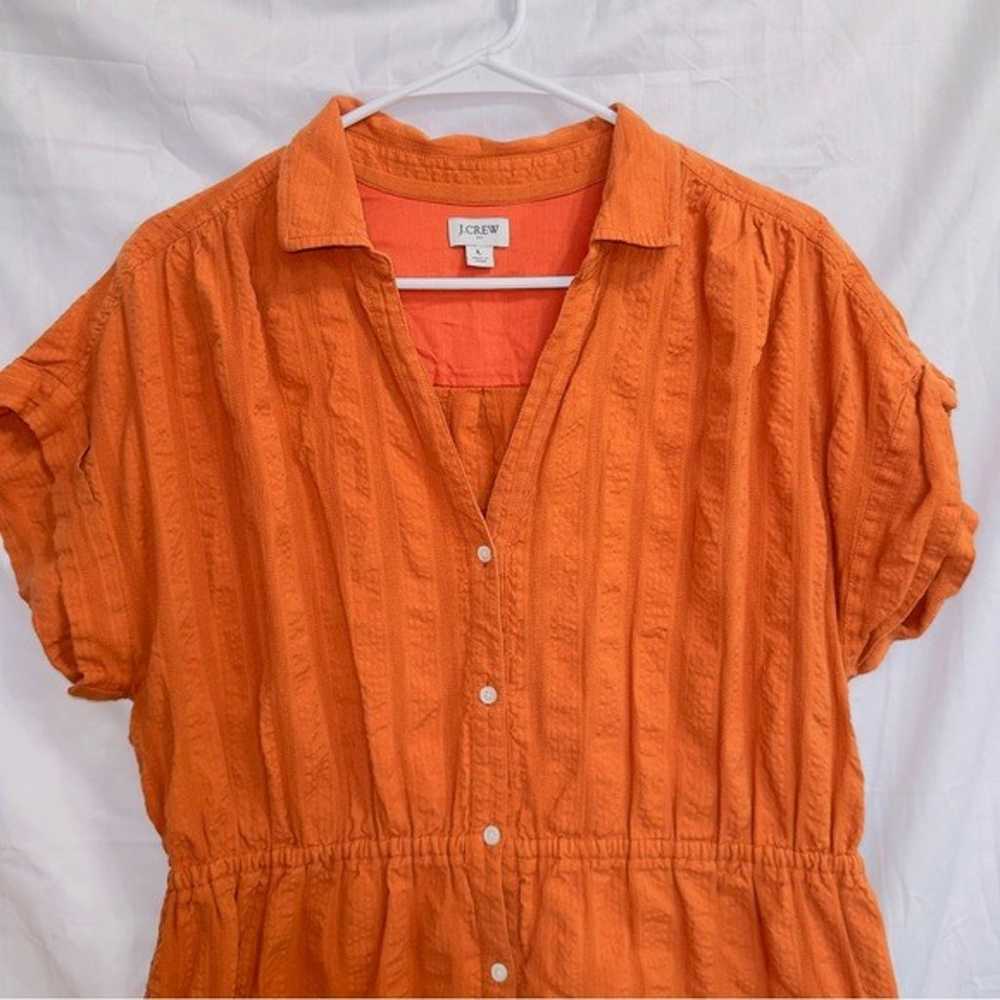 J. Crew L9743 Burnt Orange Button Front Shirt Dre… - image 4