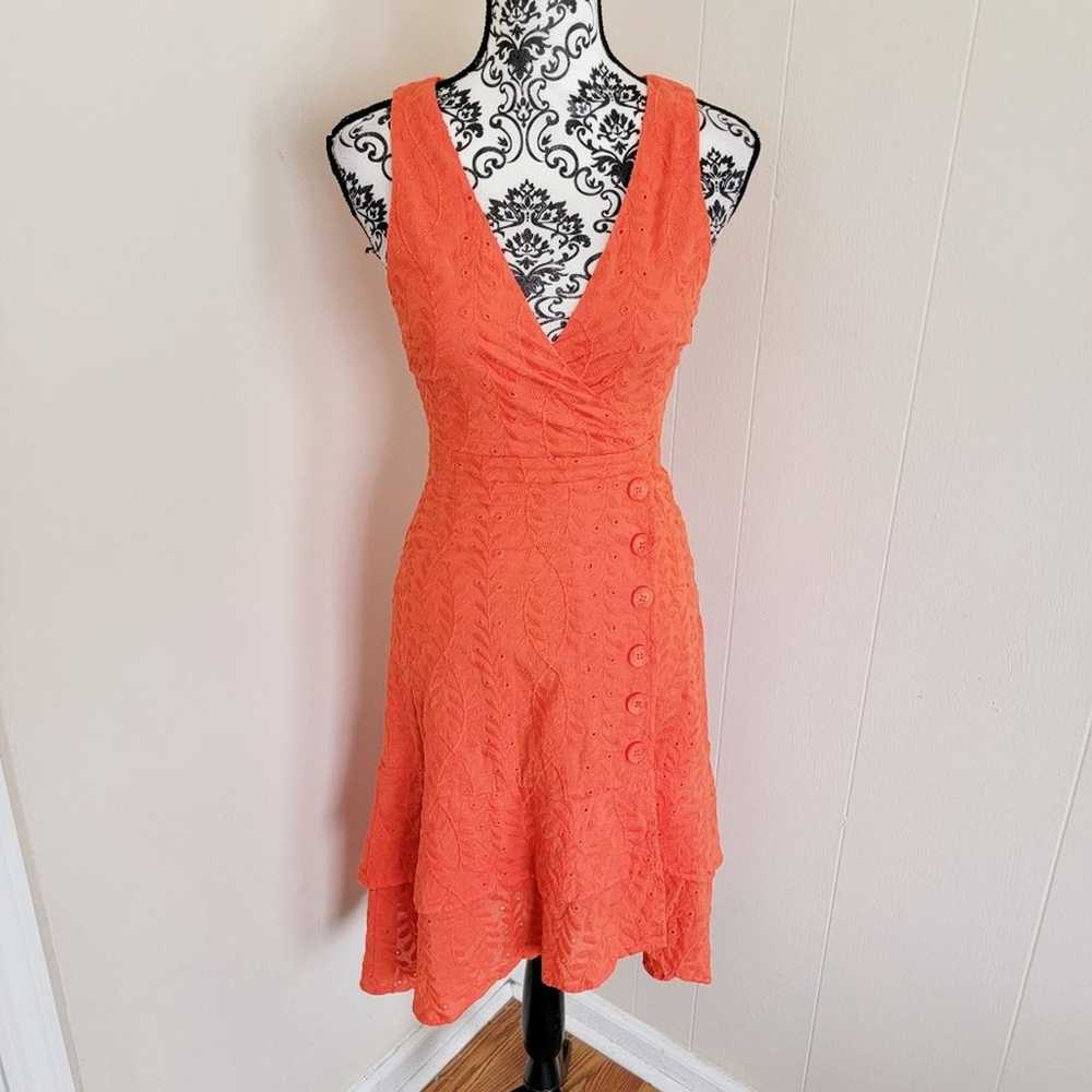 Lulus Orange Faux Wrap Mini Dress - image 1