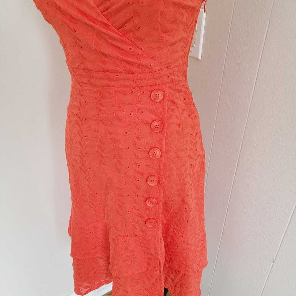 Lulus Orange Faux Wrap Mini Dress - image 2