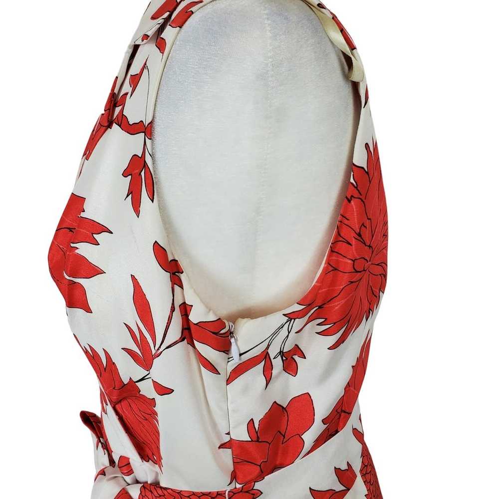 Jessica Howard White Red Floral Collared Pleated … - image 4