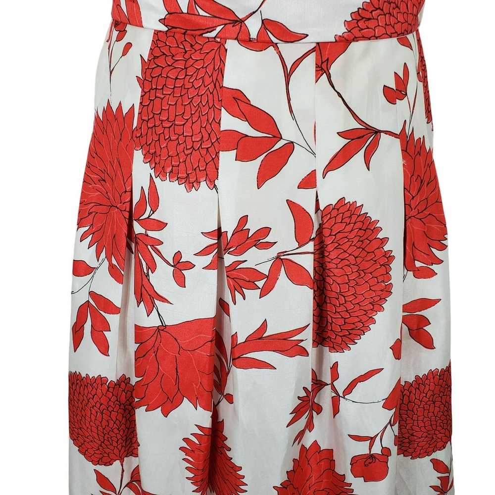 Jessica Howard White Red Floral Collared Pleated … - image 6