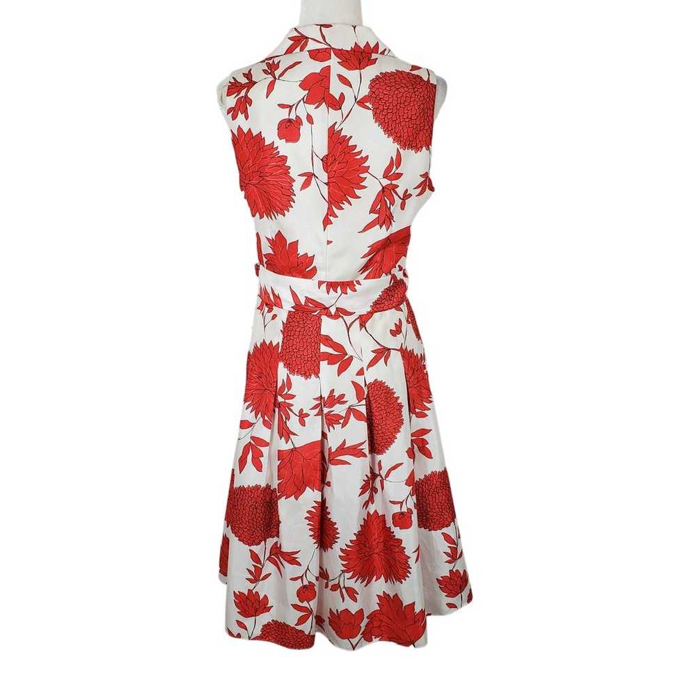 Jessica Howard White Red Floral Collared Pleated … - image 7
