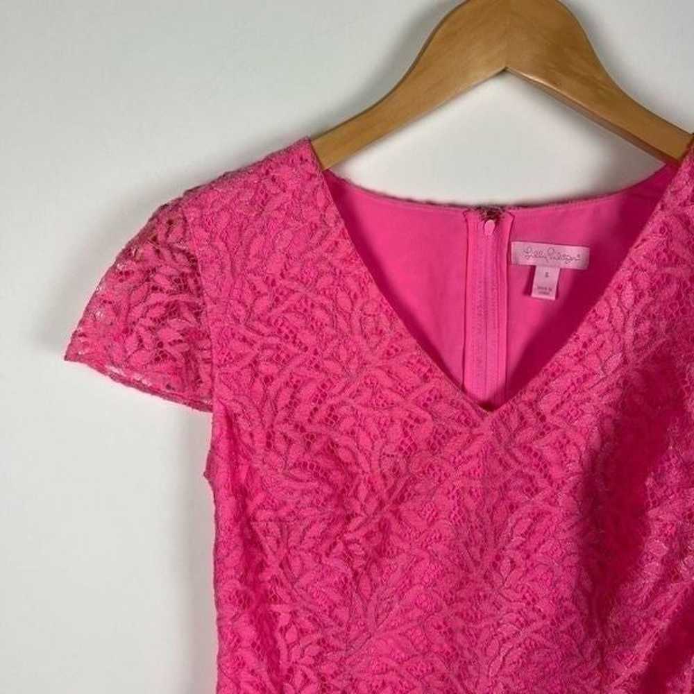 Lilly Pulitzer Erica Lace Dress Pink Mini V Neck … - image 4