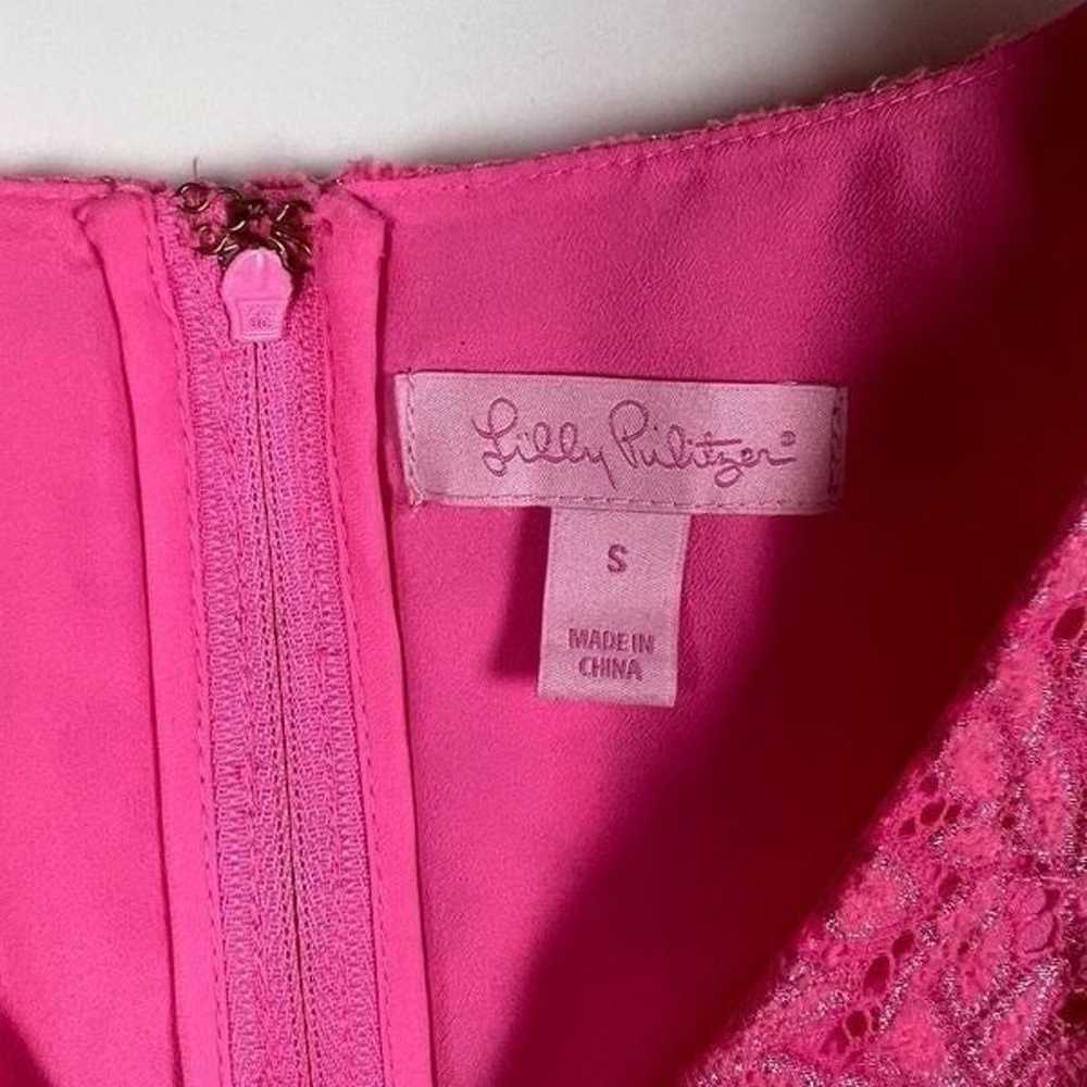 Lilly Pulitzer Erica Lace Dress Pink Mini V Neck … - image 5