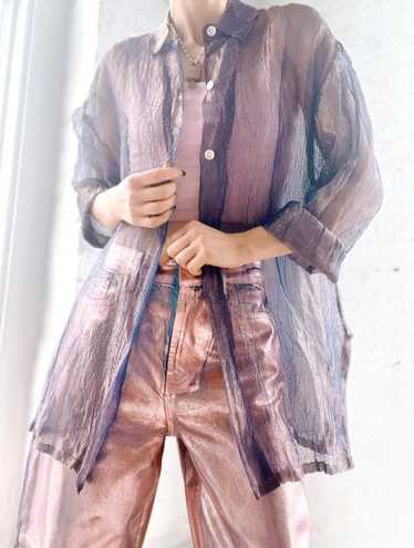 iridescent lavender silk jacket - image 1