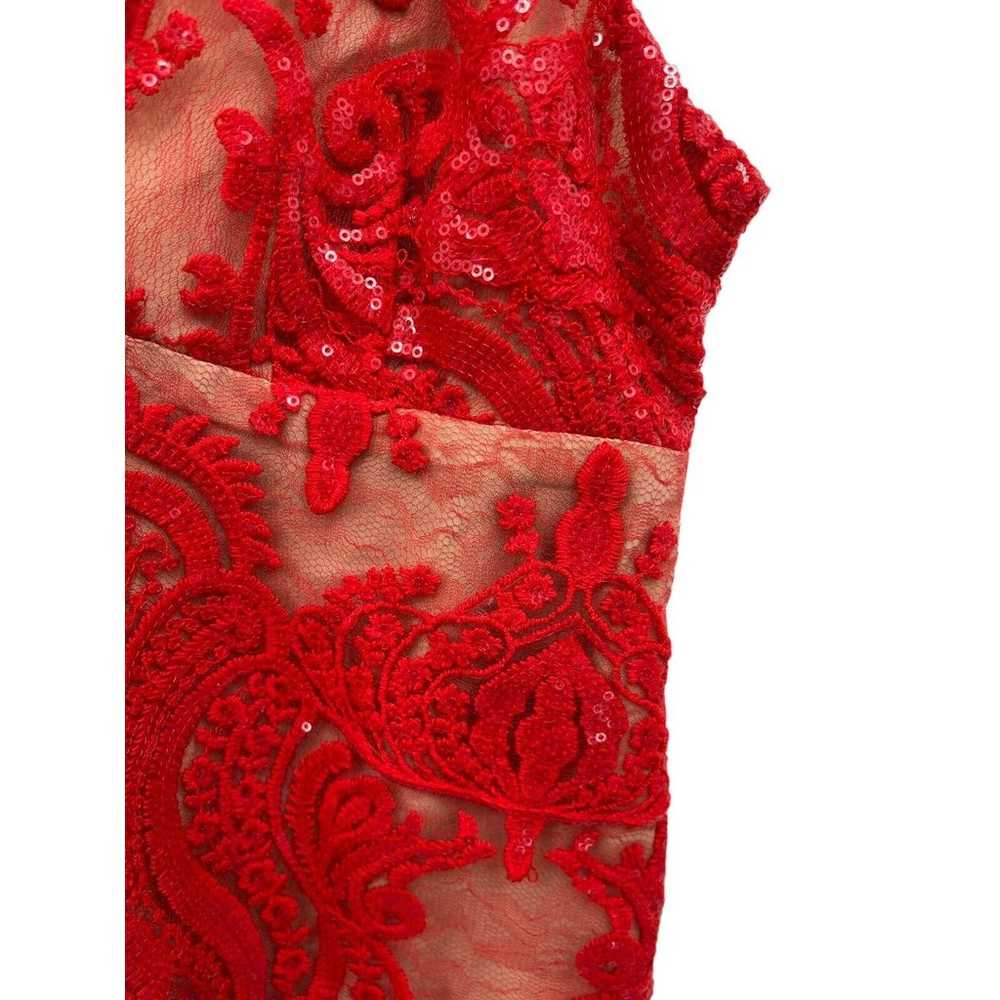 Free People Night Shimmers Dress Red Lace Sequins… - image 3