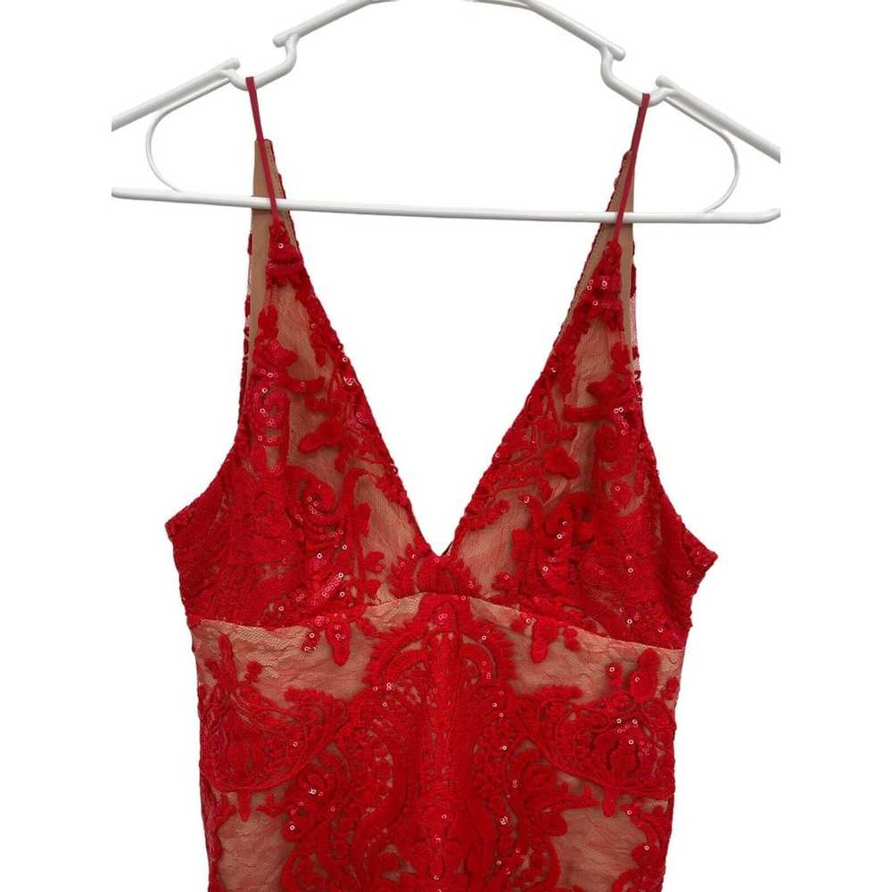Free People Night Shimmers Dress Red Lace Sequins… - image 4