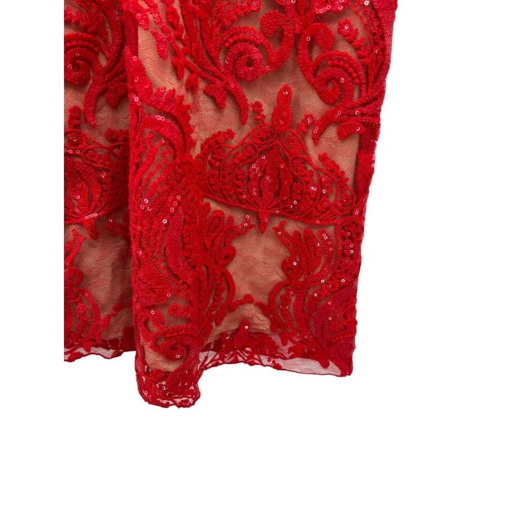 Free People Night Shimmers Dress Red Lace Sequins… - image 6