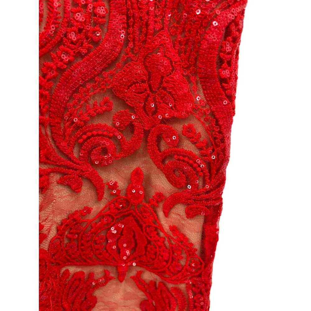 Free People Night Shimmers Dress Red Lace Sequins… - image 7