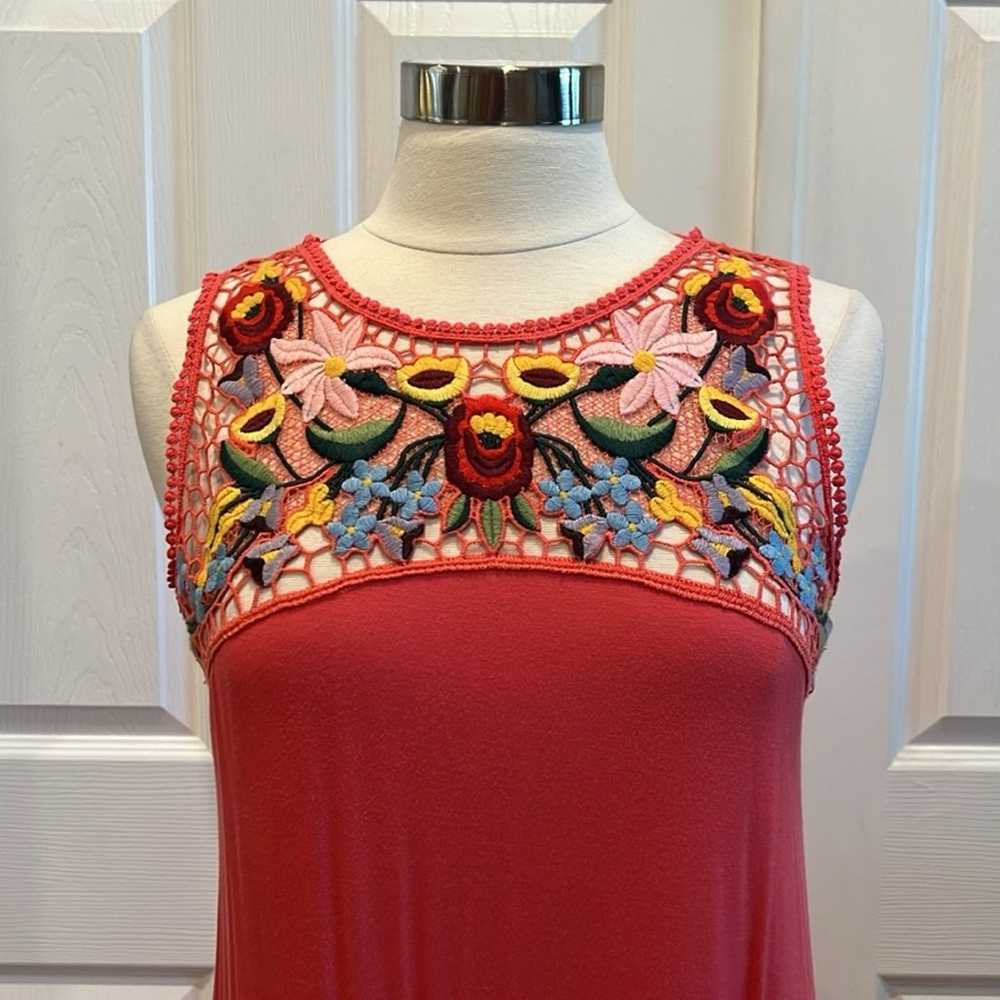 SPENSE Sleeveless Colorful Embroidered Dress - image 2