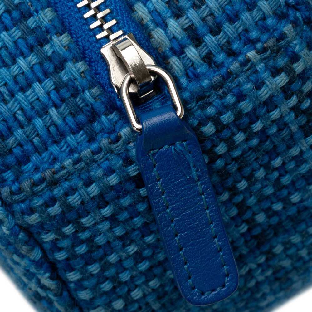 Product Details Chanel Blue Tweed Quilted Round C… - image 10