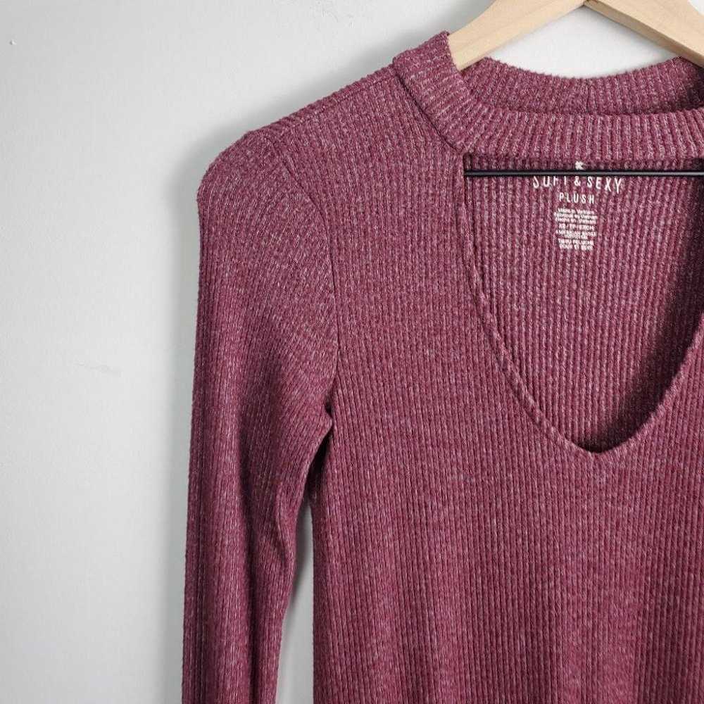 American Eagle Outfitters Burgundy Plush Cutout D… - image 3