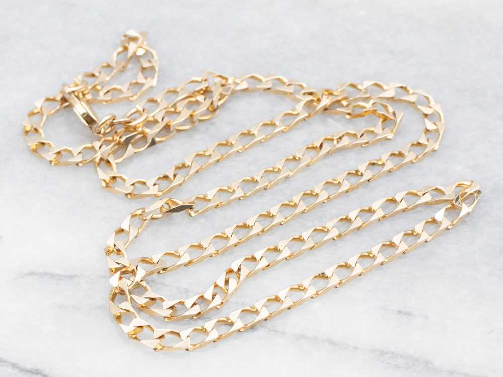 Yellow Gold Curb Chain with Lobster Clasp - image 1