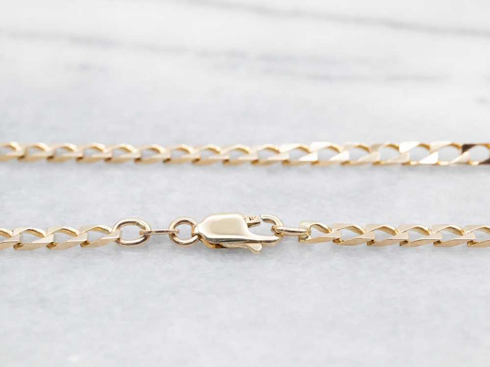 Yellow Gold Curb Chain with Lobster Clasp - image 2