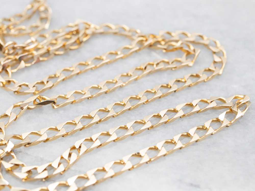 Yellow Gold Curb Chain with Lobster Clasp - image 3