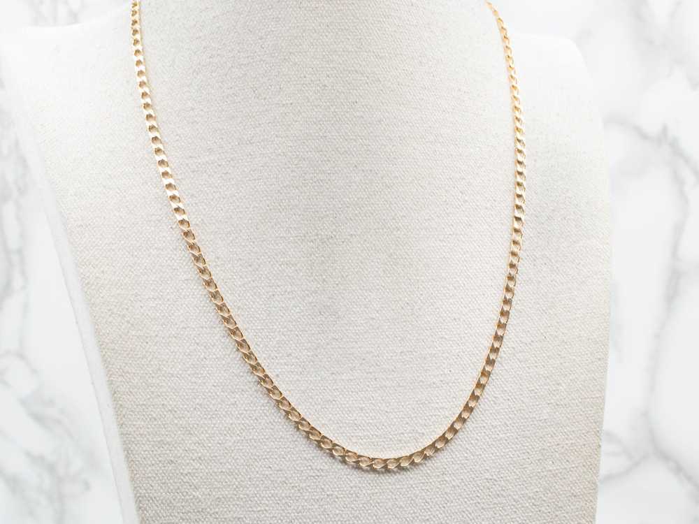 Yellow Gold Curb Chain with Lobster Clasp - image 4