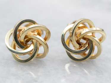 Yellow Gold Knot Stud Earrings - image 1