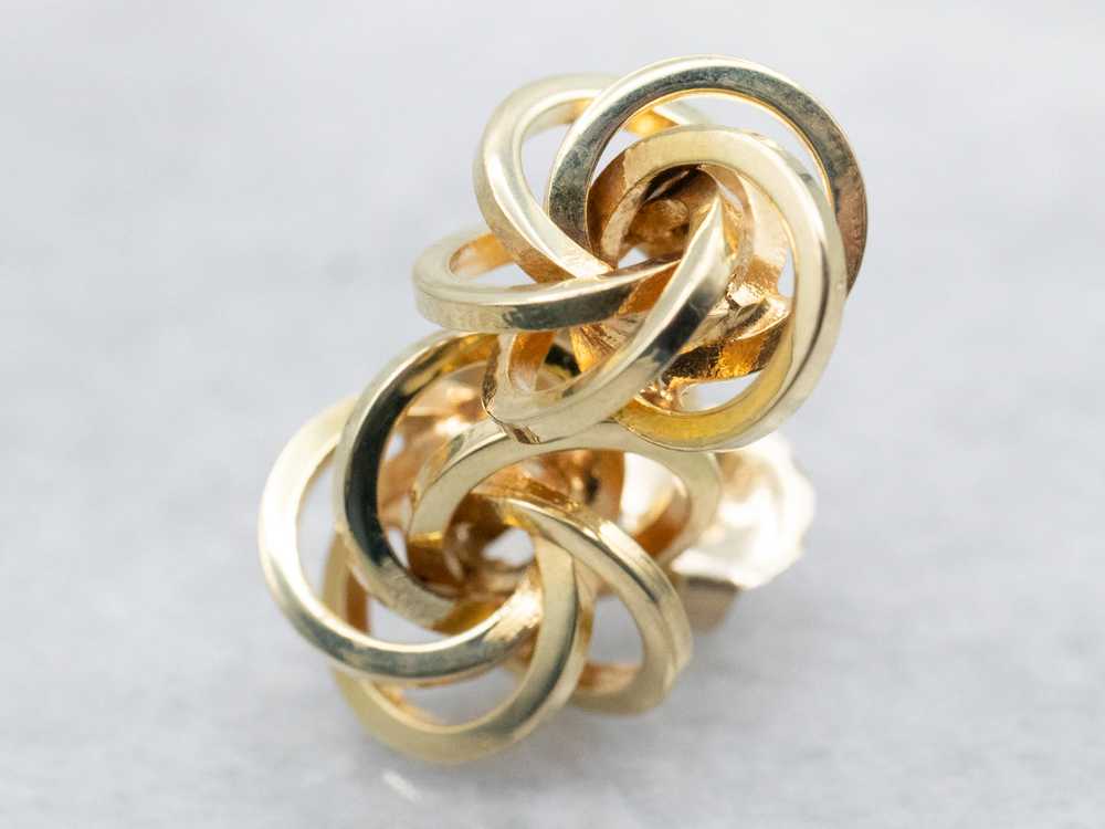 Yellow Gold Knot Stud Earrings - image 2