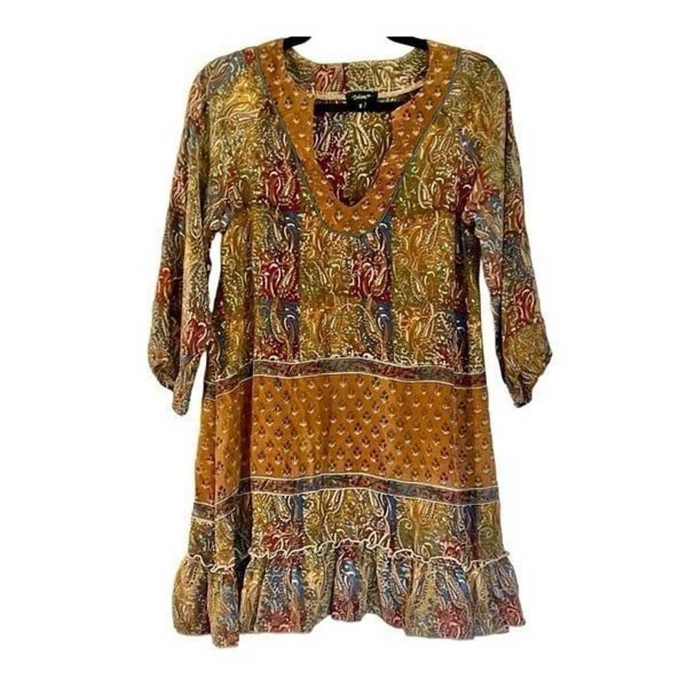 Tolani 100% silk ruffle mini dress size small - image 6