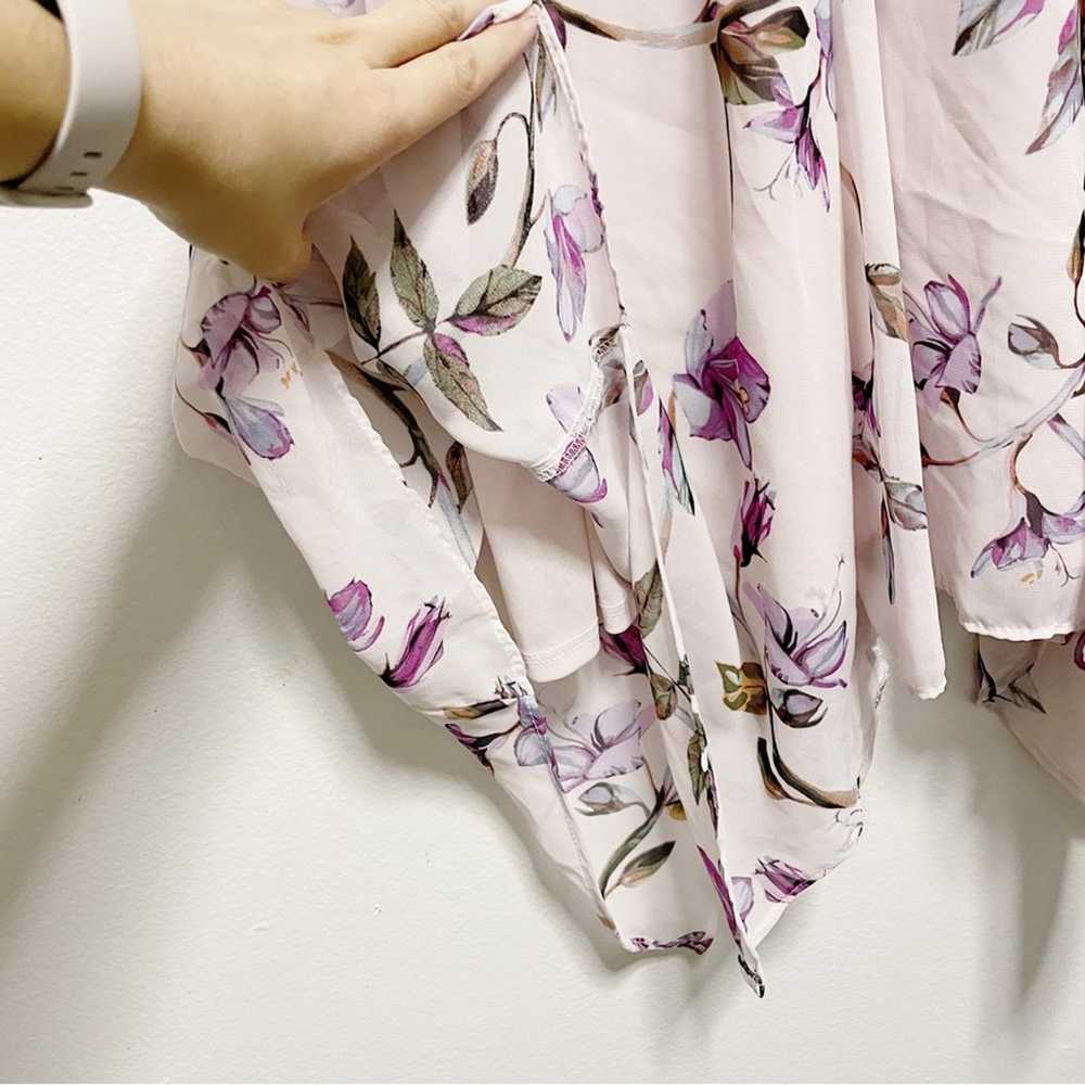 Gabby Skye Pink Floral Midi Long Sleeve Dress - image 3