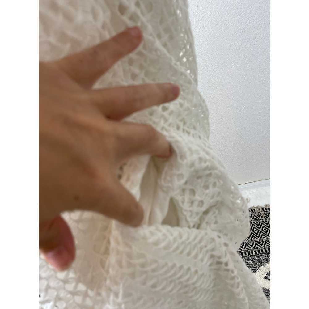 Line & Dot White Crochet Off the Shoulder Mini Dr… - image 3