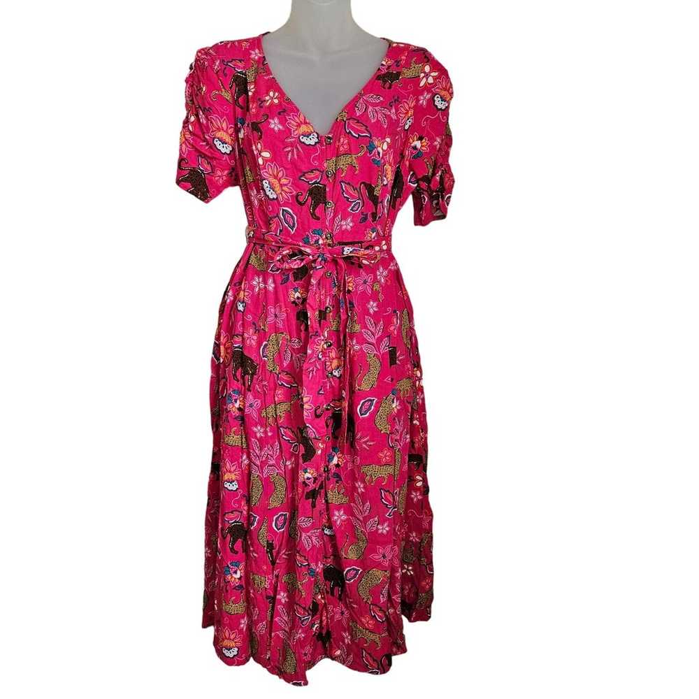 Torrid Midi Dress Size 00 Medium Rayon Slub Butto… - image 5