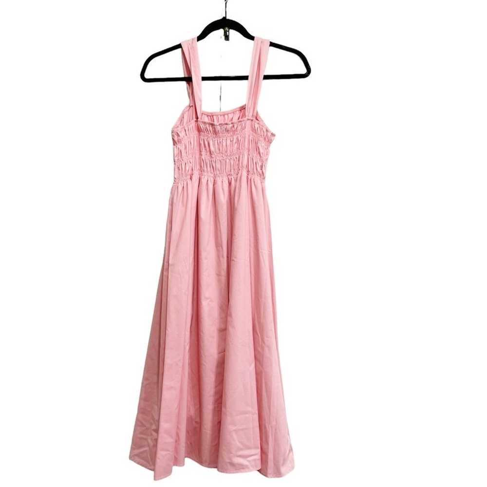 Nanette Lepore Pink Ruched MIDI Dress Size 8 - image 3