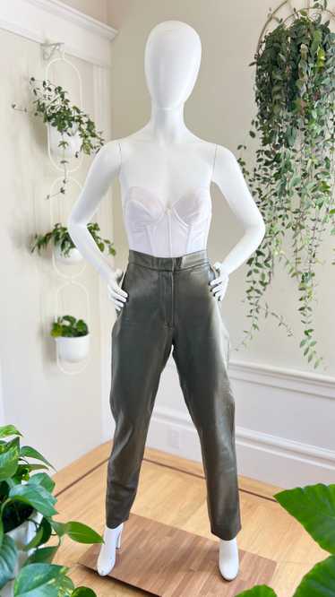 1980s Metallic Leather Pants | medium