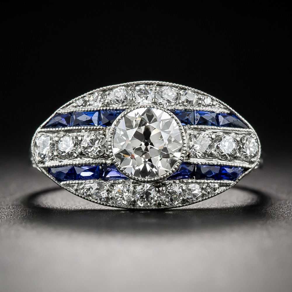 Shreve & Co. Art Deco Diamond and Calibre Sapphir… - image 1