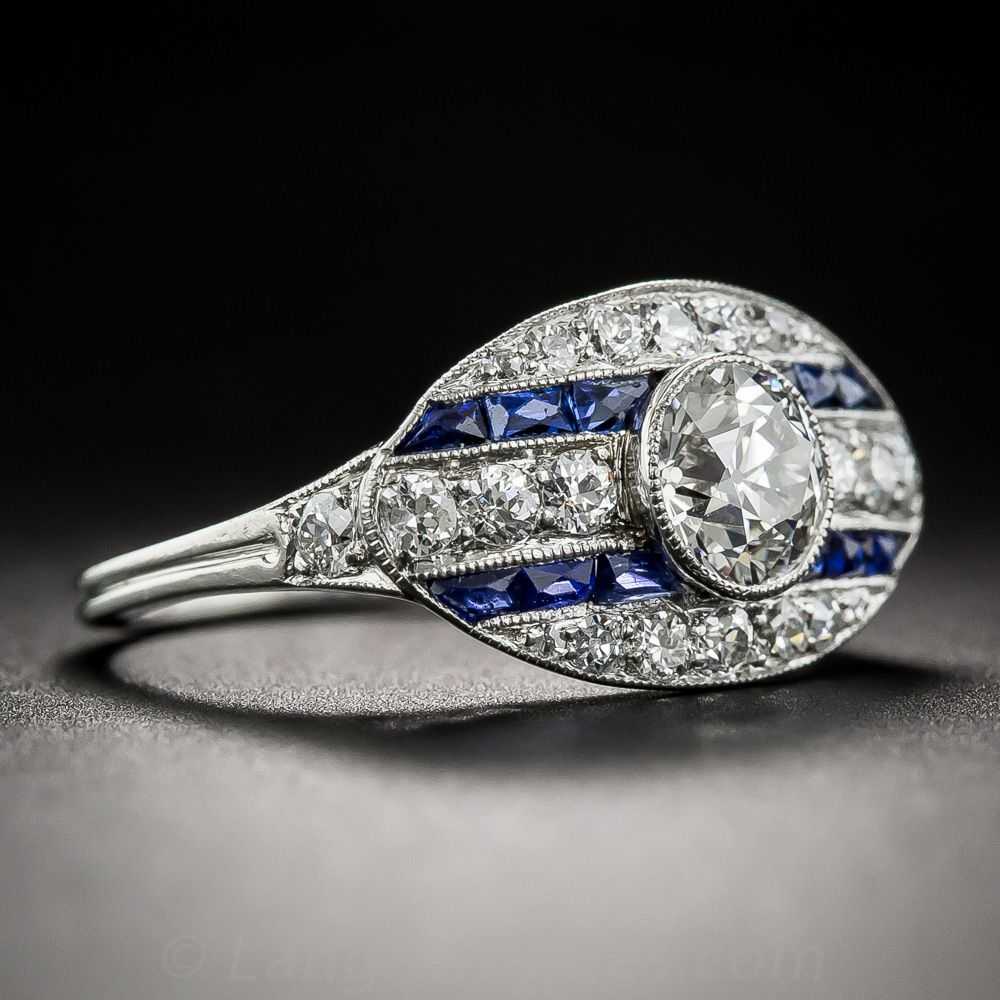 Shreve & Co. Art Deco Diamond and Calibre Sapphir… - image 2