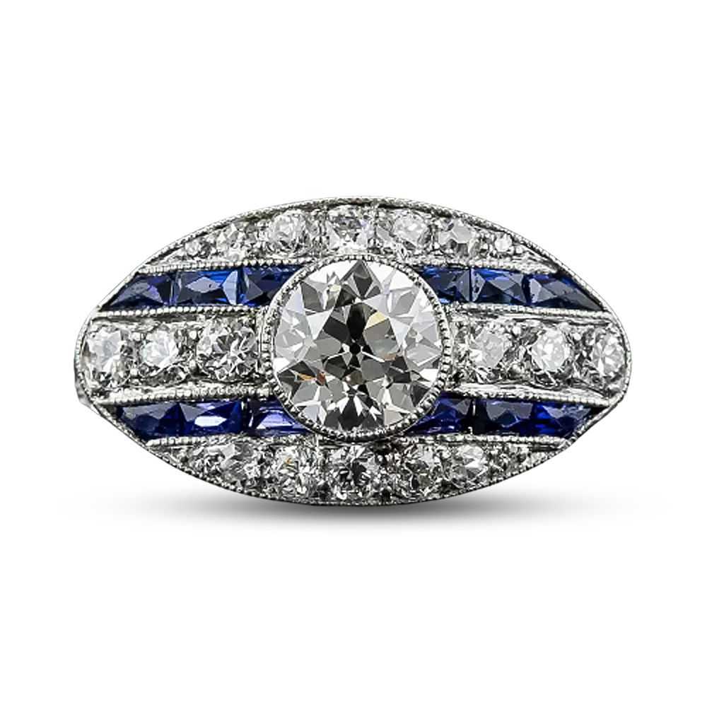 Shreve & Co. Art Deco Diamond and Calibre Sapphir… - image 7