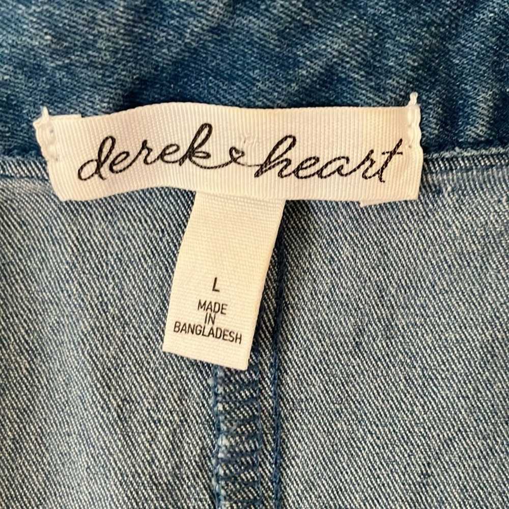 Derek Heart Stretch Denim Zip Front Dress size La… - image 3