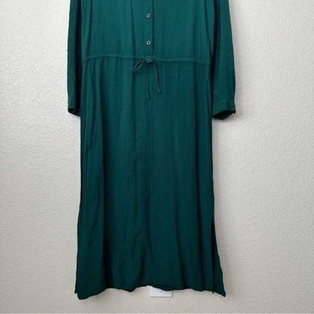 JustFab Green Half Button Long Sleeves Midi Dress - image 4