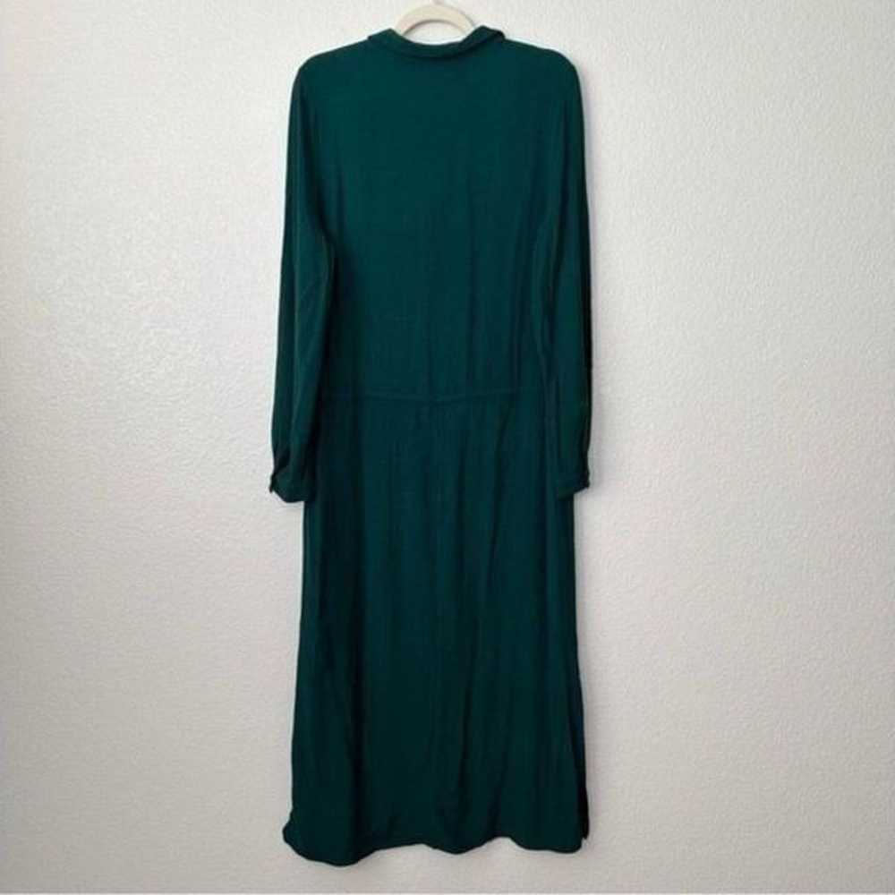 JustFab Green Half Button Long Sleeves Midi Dress - image 8