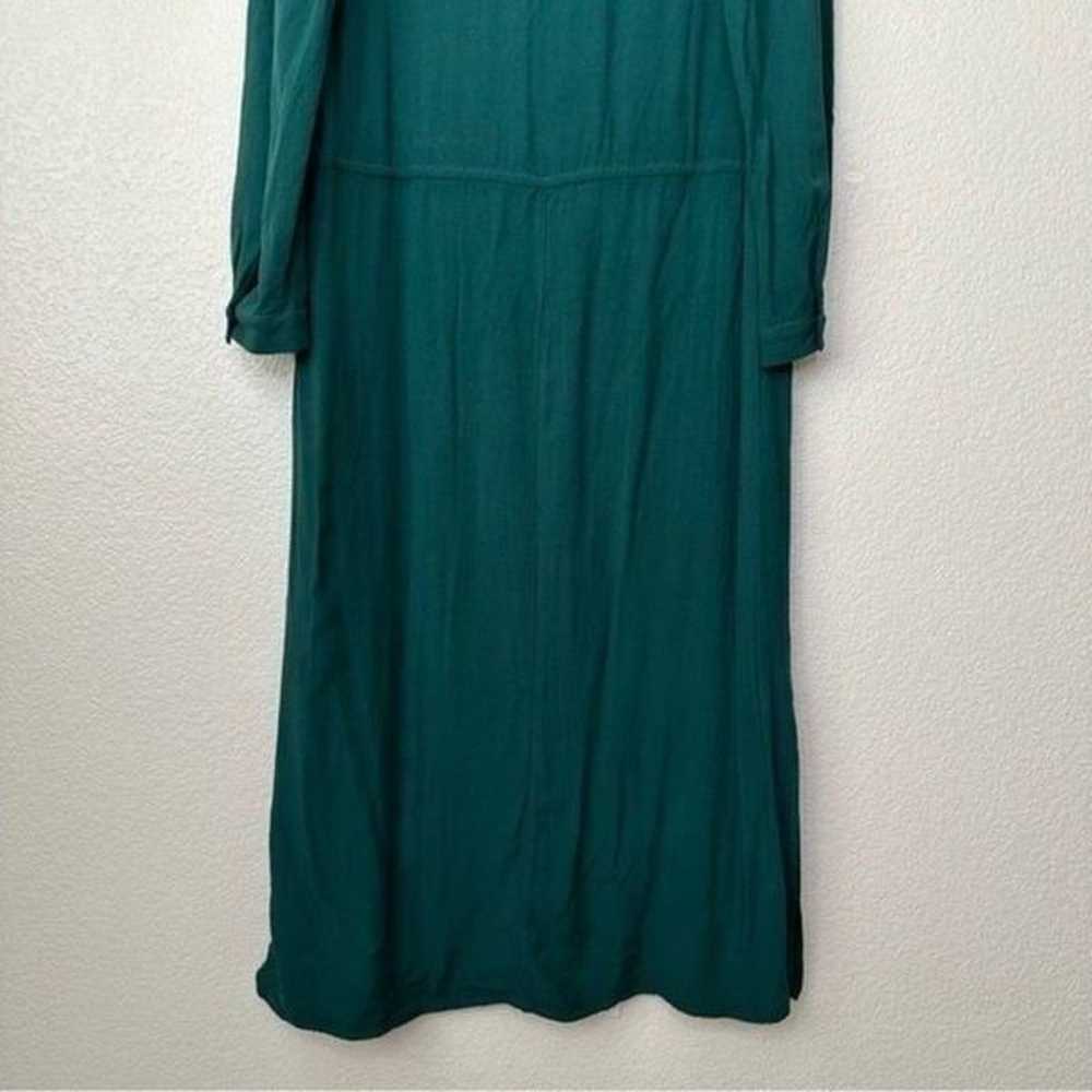 JustFab Green Half Button Long Sleeves Midi Dress - image 9