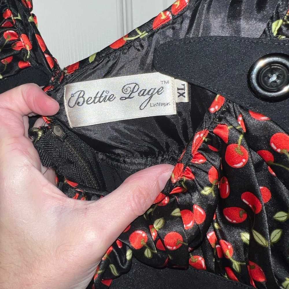 Bettie Page Cherry Pinup Retro Dress Size XL - image 4
