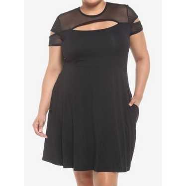 Black Fishnet Cutout Dress Plus Size 2
