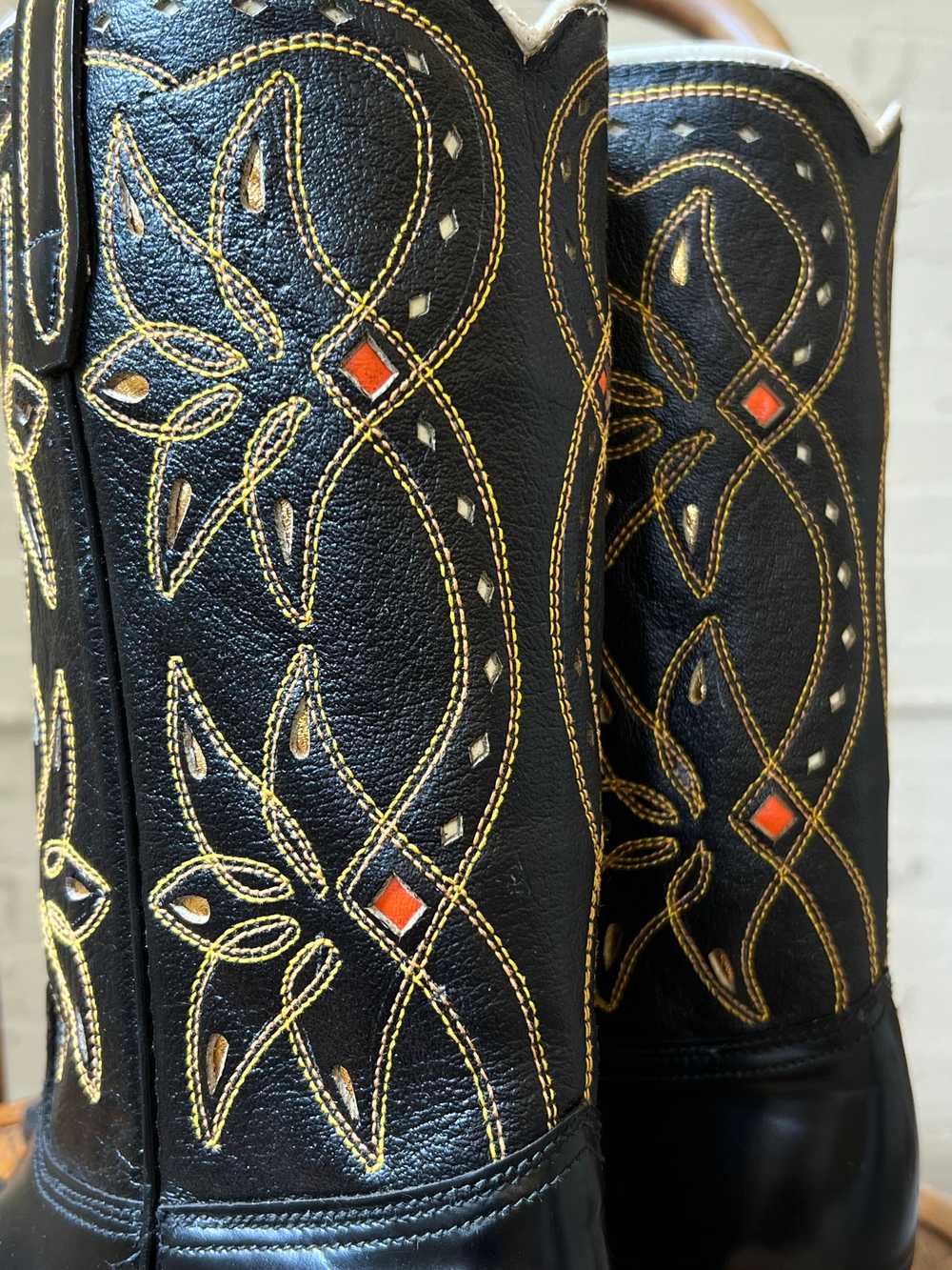60s New in Box Acme Black Western Boots, Size 8.5 - image 3