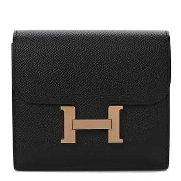 HERMES Epsom Constance Compact Passant Wallet Bla… - image 1