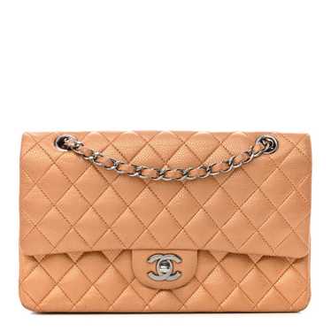 CHANEL Metallic Caviar Quilted Medium Double Flap 