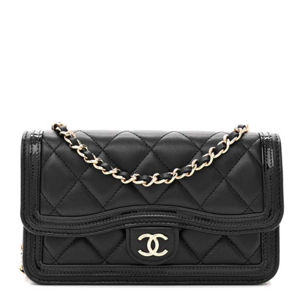 CHANEL Lambskin Patent Calfskin Quilted Flap Phon… - image 1