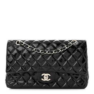 CHANEL Patent Quilted Medium Double Flap Black - image 1