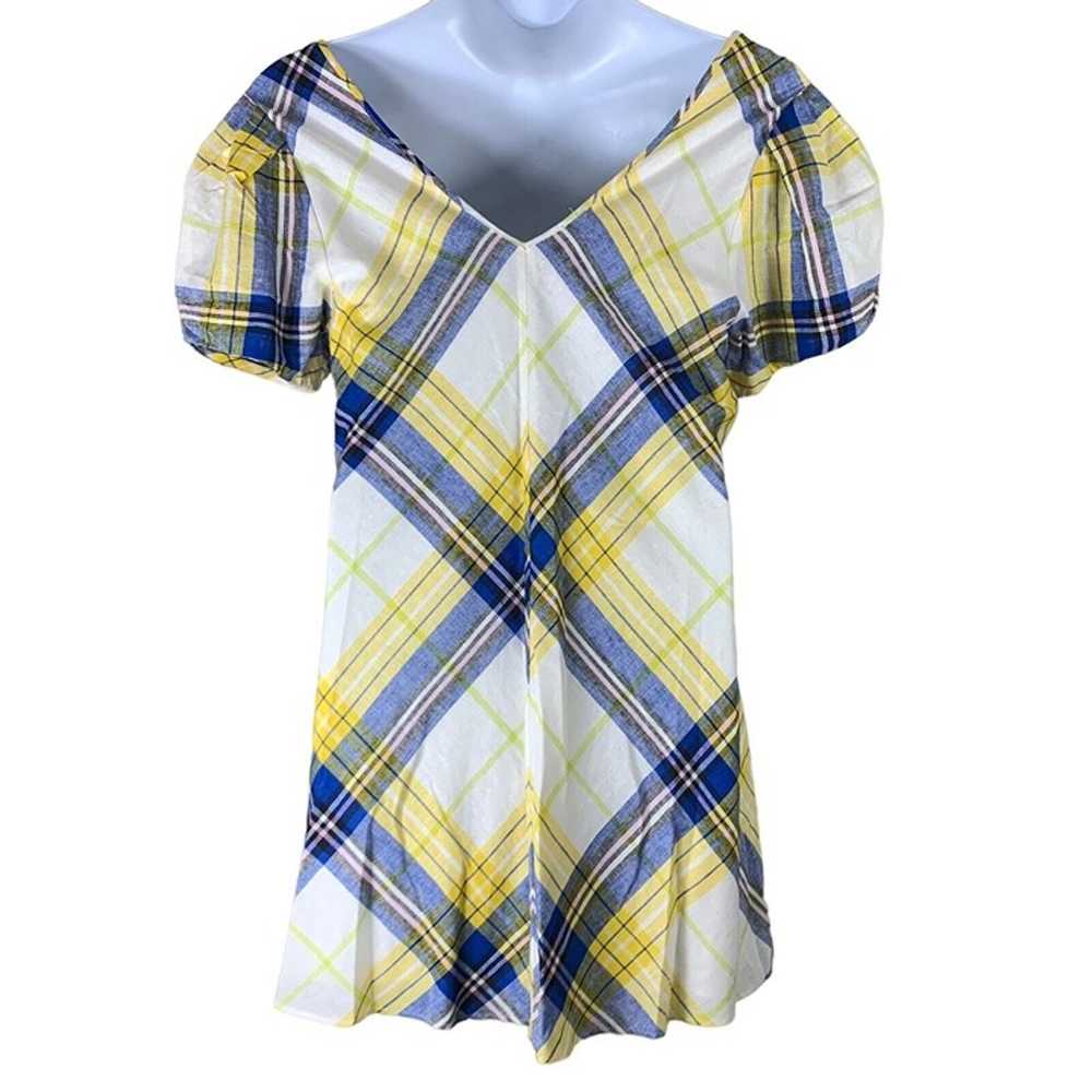 Urban Outfitters Large Dress Yellow Blue White Pl… - image 2