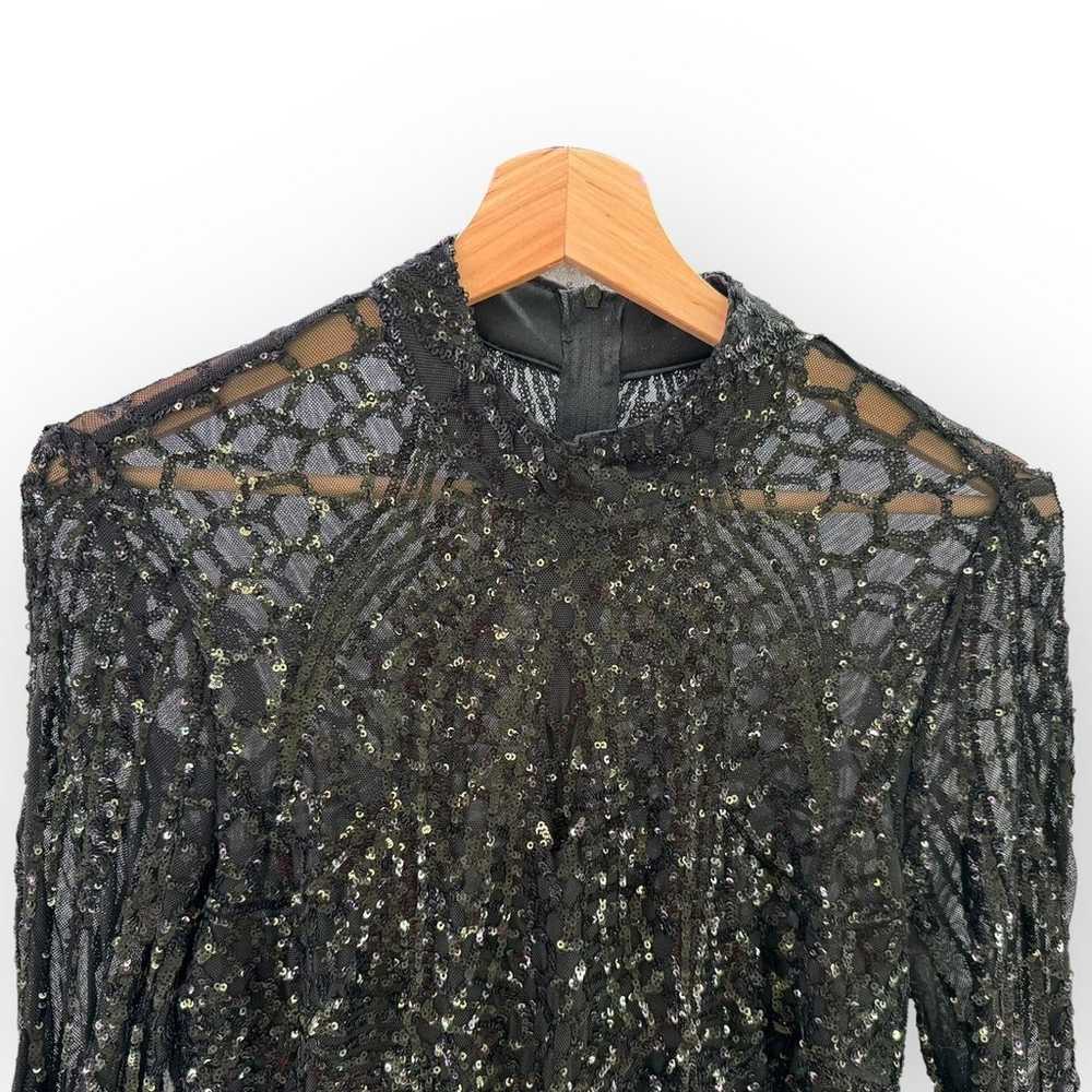 Windsor Bodycon Lace Sequin Long sleeve Black Min… - image 4