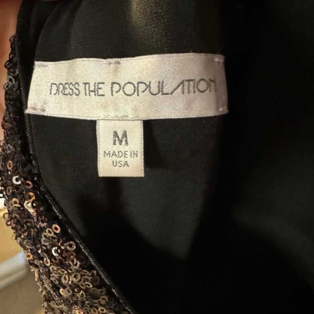 Copper/gold/black sequin Dress the Population Med… - image 5