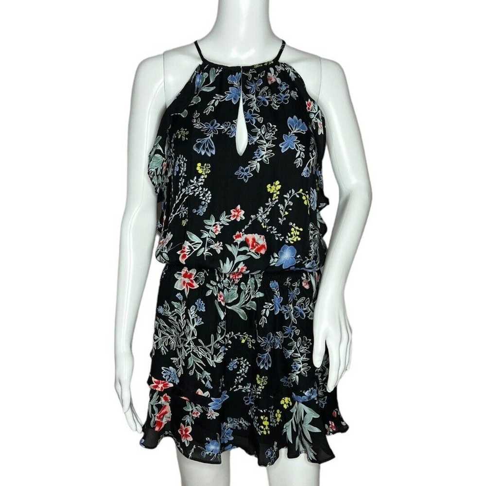 Parker Dress Womens Small Black Multicolor Floral… - image 1